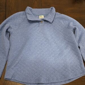 Eddie Bauer Womans Light Blue Quilted Pullover